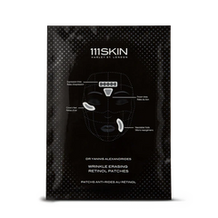 Wrinkle Erasing Retinol Patches box/ 3x35g/
Лепенки с ретинол за финни линии и бръчки
насочени към пачи крак
назолабиални гънки и гневна бръчка
Всеки комплект за лечение съдържа:
2 x полукръгли лепенки за пачи крак или назолабиални гънки
2 x ленти за изразителните линии на челото
1 x пластир за гневна
Зряла кожа
грижа против стареене
111SKIN
