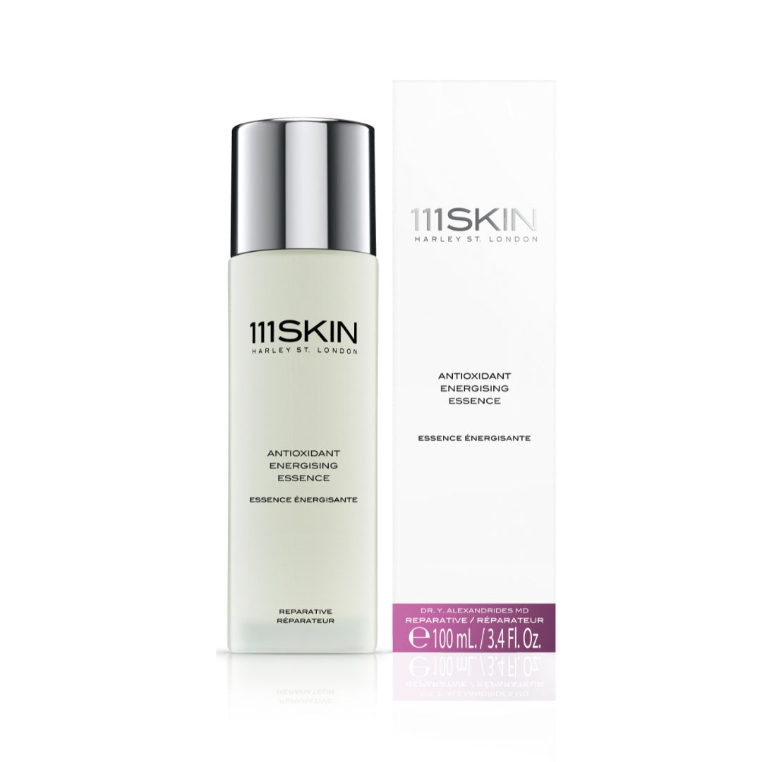 Antioxidant Energising Essence 100 ml
Антиоксидантна енергизираща есенция 111SKIN 
меден хлорофилин
алое вера 
гигантски водорасли 
успокояваща и възстановяваща формула за всеки тип и чувствителна кожа