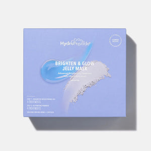 BRIGHTEN & GLOW JELLY MASK
Двустъпкова хидрожел маска за изсветляване на тена
ълбока хидратация 
уплътняване на кожата
HydroPeptide