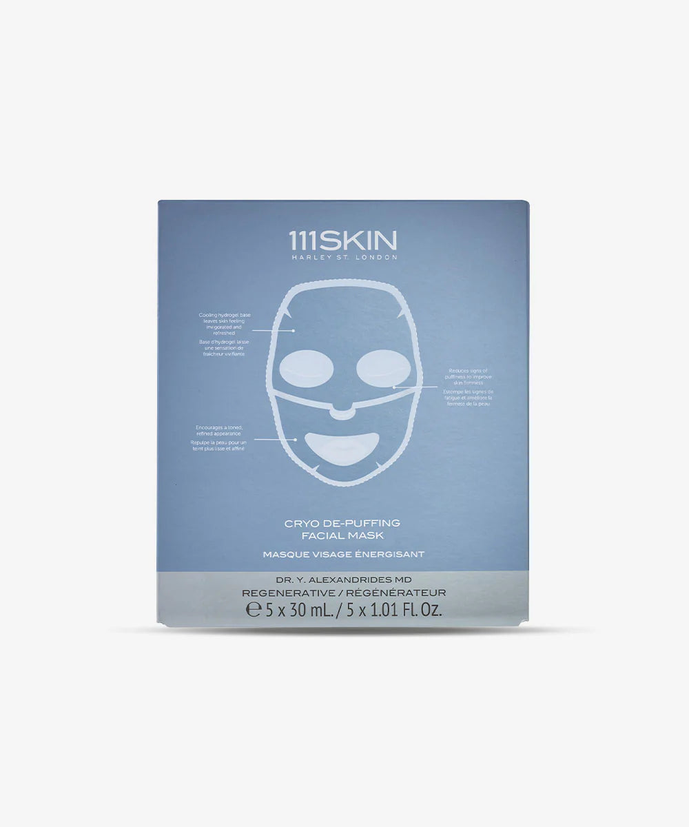 Cryo De-Puffing Facial Mask Boxed Fragrance Free 5 бр
Хидрогел маска против подпухване за лице 
енергизираща формула
111SKIN