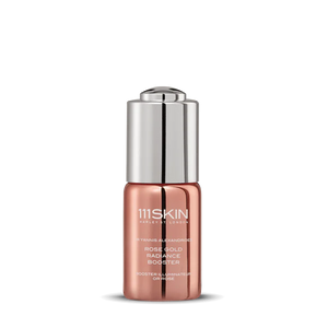 Rose Gold Radiance Booster  20 ml
Озаряващ бустер Rose Gold 20 ml
Блясък-подсилващ серум с хиалуронова киселина
витамин C 
ниацинамид
Всеки тип кожа, блясък и сияние
111SKIN